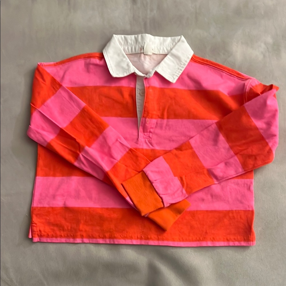 Crewcuts girls long sleeve rugby. Size M